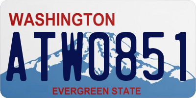 WA license plate ATW0851