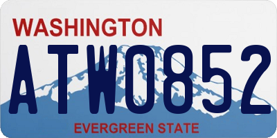 WA license plate ATW0852