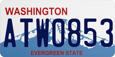 WA license plate ATW0853