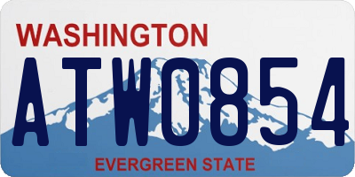 WA license plate ATW0854