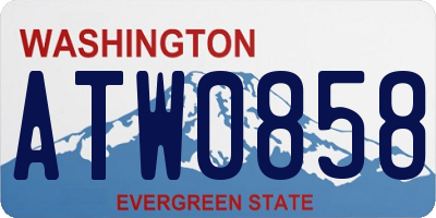 WA license plate ATW0858