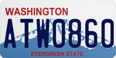 WA license plate ATW0860