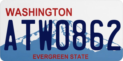 WA license plate ATW0862