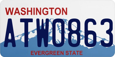 WA license plate ATW0863