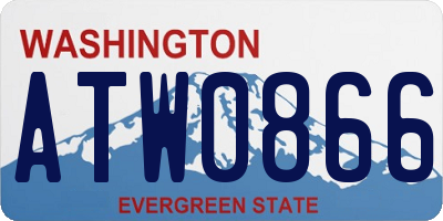 WA license plate ATW0866