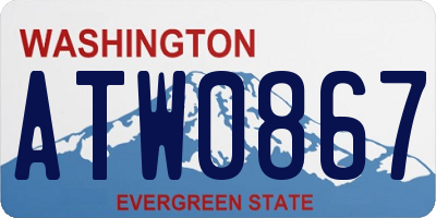 WA license plate ATW0867