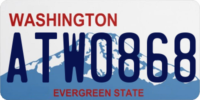 WA license plate ATW0868