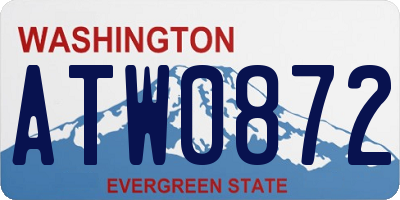 WA license plate ATW0872
