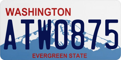 WA license plate ATW0875
