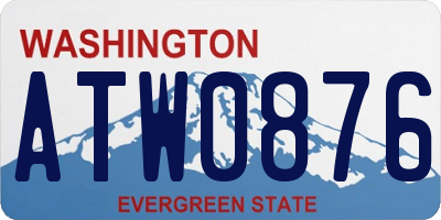 WA license plate ATW0876