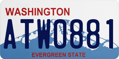 WA license plate ATW0881