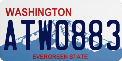 WA license plate ATW0883