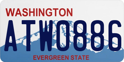 WA license plate ATW0886