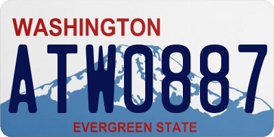 WA license plate ATW0887