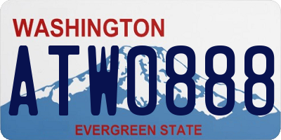 WA license plate ATW0888