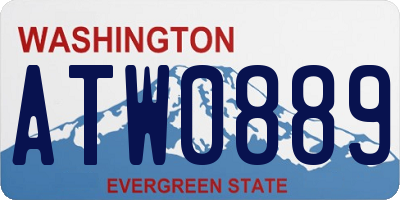 WA license plate ATW0889