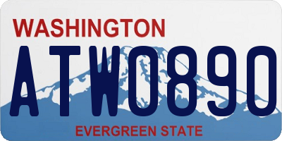 WA license plate ATW0890