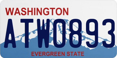 WA license plate ATW0893