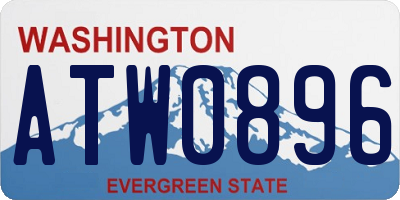 WA license plate ATW0896