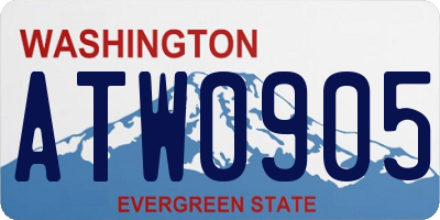 WA license plate ATW0905