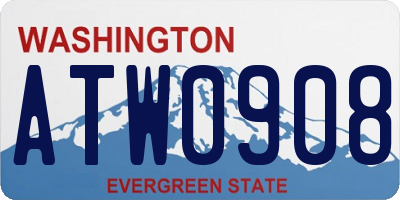 WA license plate ATW0908
