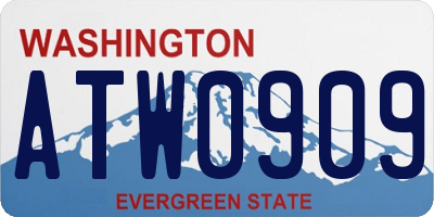 WA license plate ATW0909