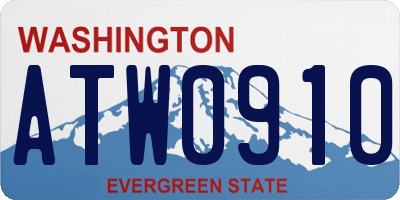 WA license plate ATW0910