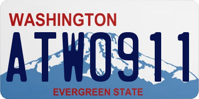WA license plate ATW0911