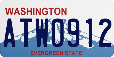 WA license plate ATW0912