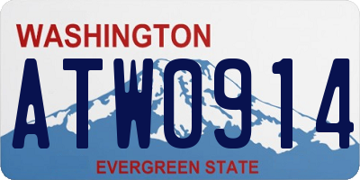 WA license plate ATW0914