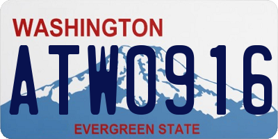 WA license plate ATW0916