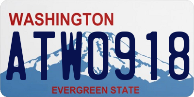 WA license plate ATW0918
