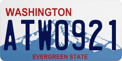 WA license plate ATW0921
