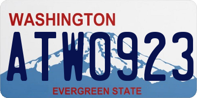WA license plate ATW0923