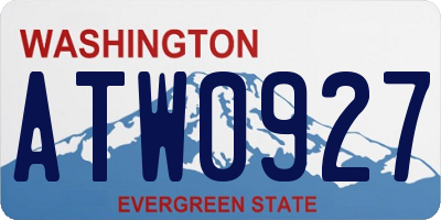 WA license plate ATW0927