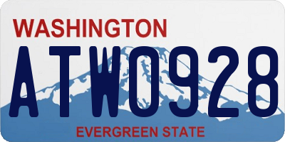 WA license plate ATW0928