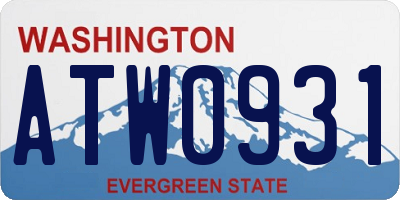 WA license plate ATW0931