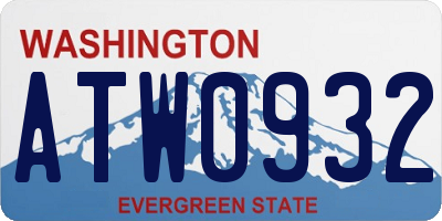 WA license plate ATW0932