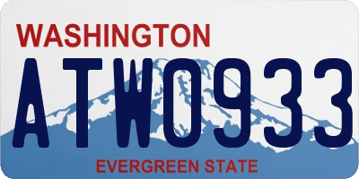 WA license plate ATW0933