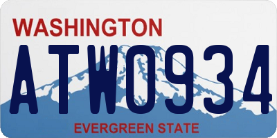 WA license plate ATW0934