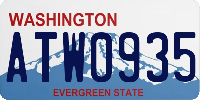 WA license plate ATW0935