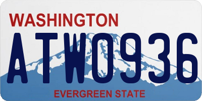 WA license plate ATW0936