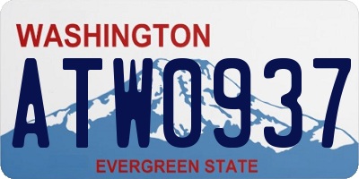 WA license plate ATW0937