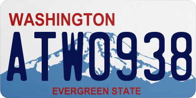 WA license plate ATW0938