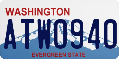 WA license plate ATW0940
