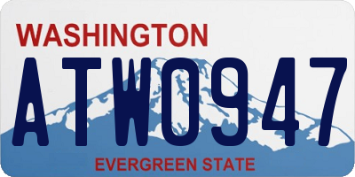 WA license plate ATW0947