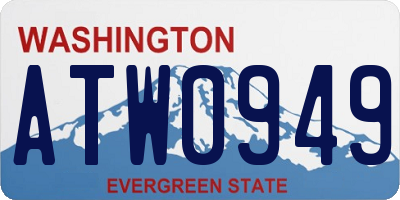 WA license plate ATW0949