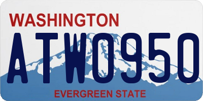 WA license plate ATW0950
