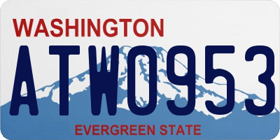 WA license plate ATW0953