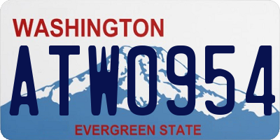 WA license plate ATW0954